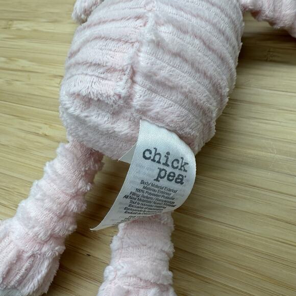 Chick Pea Pink Textured FOX Plush Baby Lovey Stuffed Animal Toy Floral Headband - Picture 4 of 4